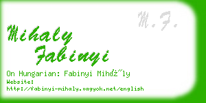 mihaly fabinyi business card